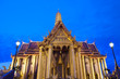 Buddhist temple Grand Palace at night in Bangkok, Thailand