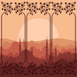Arabic city landscape background illustration