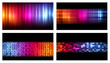 Set of colorful business cards neon background vector
