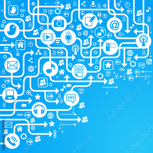 Vector: background social network blue background social network blue