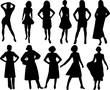 fashion women silhouettes - vector fashion women silhouettes - vector