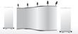 Blank trade exhibition stand and roll up banner