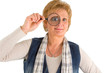 Frau mit Lupe