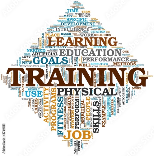 Illustration: Training concept in tag cloud Training concept in tag cloud