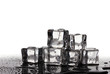 Melting ice cubes isolated on white