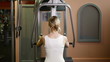 Woman working out in fitness center