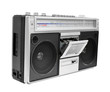 Vintage radio cassette recorder, isolated
