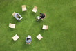 Business people having meeting outdoors