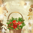 Christmas decoration basket with gifts Christmas decoration basket with gifts