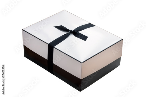 Photo: Black and White Parcel with Bow Black and White Parcel with Bow