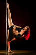 Young sexy pole dance woman