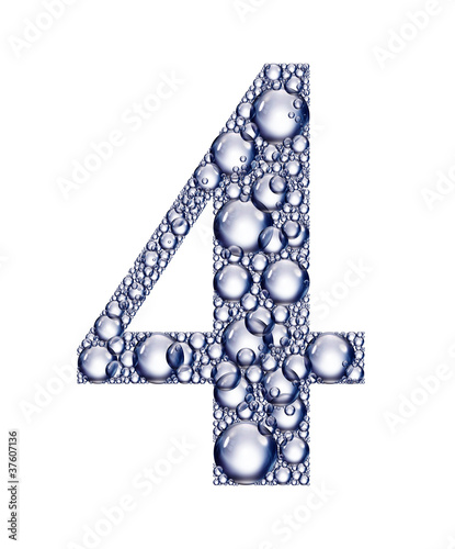 Illustration: number four bubbles number four bubbles