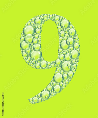 Illustration: green nine bubbles green nine bubbles