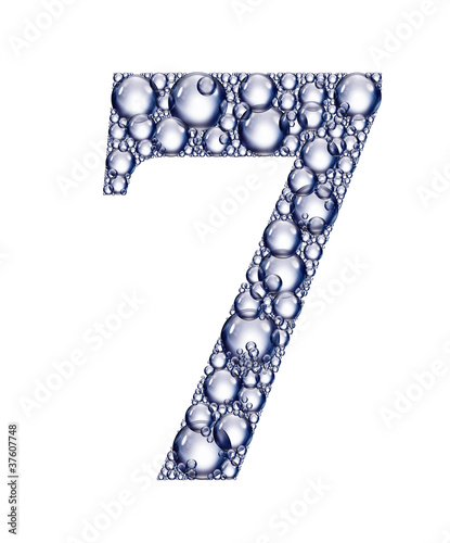 Illustration: number seven bubbles number seven bubbles