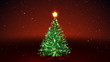 Christmas Tree. Red background