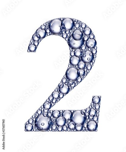 Illustration: number two bubbles number two bubbles