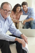 Financial advisor sitting with couple