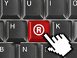 Computer keyboard with Registered mark symbol Computer keyboard with Registered mark symbol