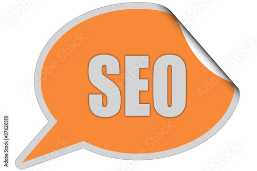 Illustration: SP-Sticker orange curl oben SEO SP-Sticker orange curl oben SEO