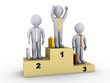 Businessmen on winners podium Businessmen on winners podium