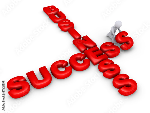 Illustration: Completing business crossword Completing business crossword