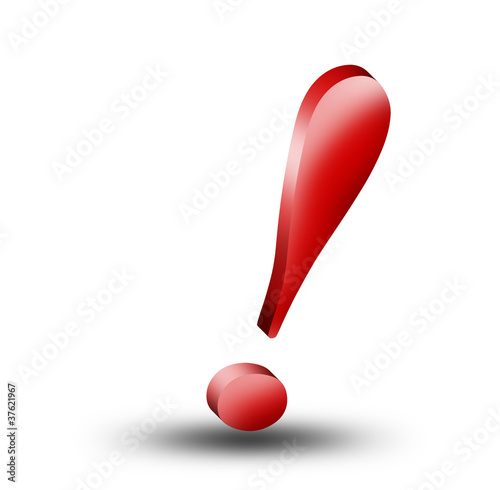 Illustration: Exclamation mark 3D Exclamation mark 3D