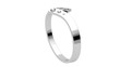 Platinum ring with diamonds rotates on white background
