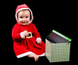 Baby girl in christmas costume