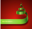 Vector Ribbon  Curling Christmas Tree