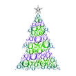 colorful christmas tree bubbles