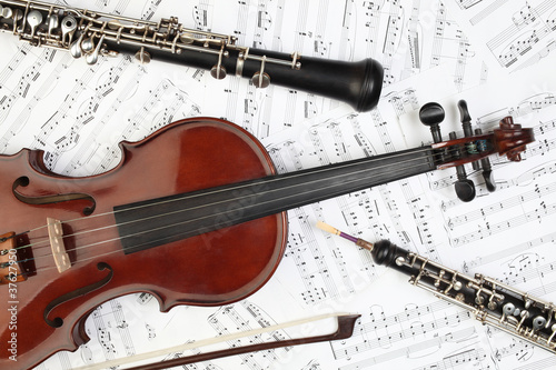 Photo: Classical musical instruments notes. Classical musical instruments notes.