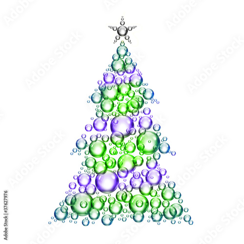 Illustration: colorful christmas tree bubbles colorful christmas tree bubbles