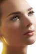 Photo: Close-up of beautiful female model face with purity health skin Close-up of beautiful female model face with purity health skin