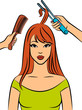 Woman with coiffure in a beauty salon.