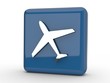 Button Flugzeug blau