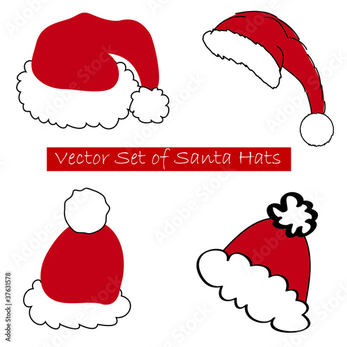 Vector: Weihnachtsmannmuetzen Weihnachtsmannmuetzen