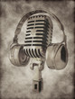 Vintage microphone on the background