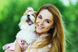 woman with dog