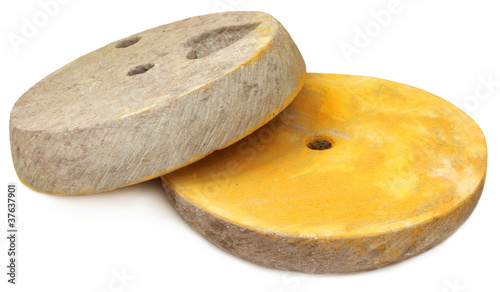 Photo: Hand operating millstone Hand operating millstone