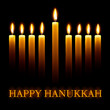 Vector Happy Hanukkah greeting card with candles.