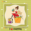 pretty young woman who is happy that she went shopping