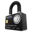 Secure online payment. Credit Card with Combination Lock