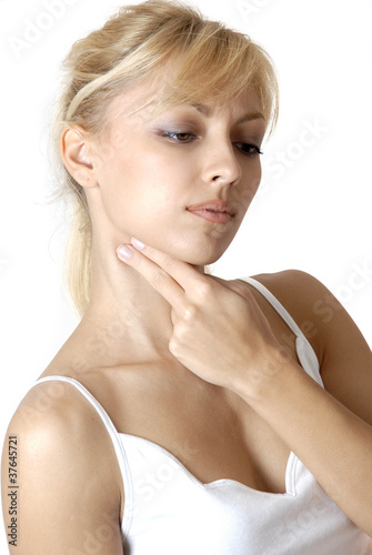 Photo: femme mal de gorge femme mal de gorge