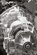 Close up shot of automobile engine crank case