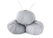 Skeins with knitting needles