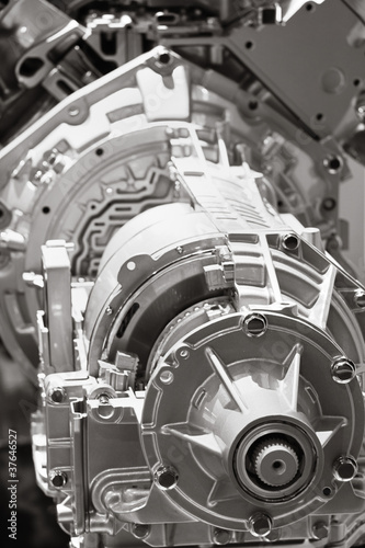 Photo: Close up shot of automobile engine crank case Close up shot of automobile engine crank case