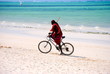 Masai in Zanzibar - Bicycle on the beach Masai in Zanzibar - Bicycle on the beach