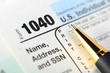Photo: U.S. Income Tax Return form 1040. U.S. Income Tax Return form 1040.