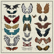vector set of wings