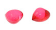 glass transparent red hearts